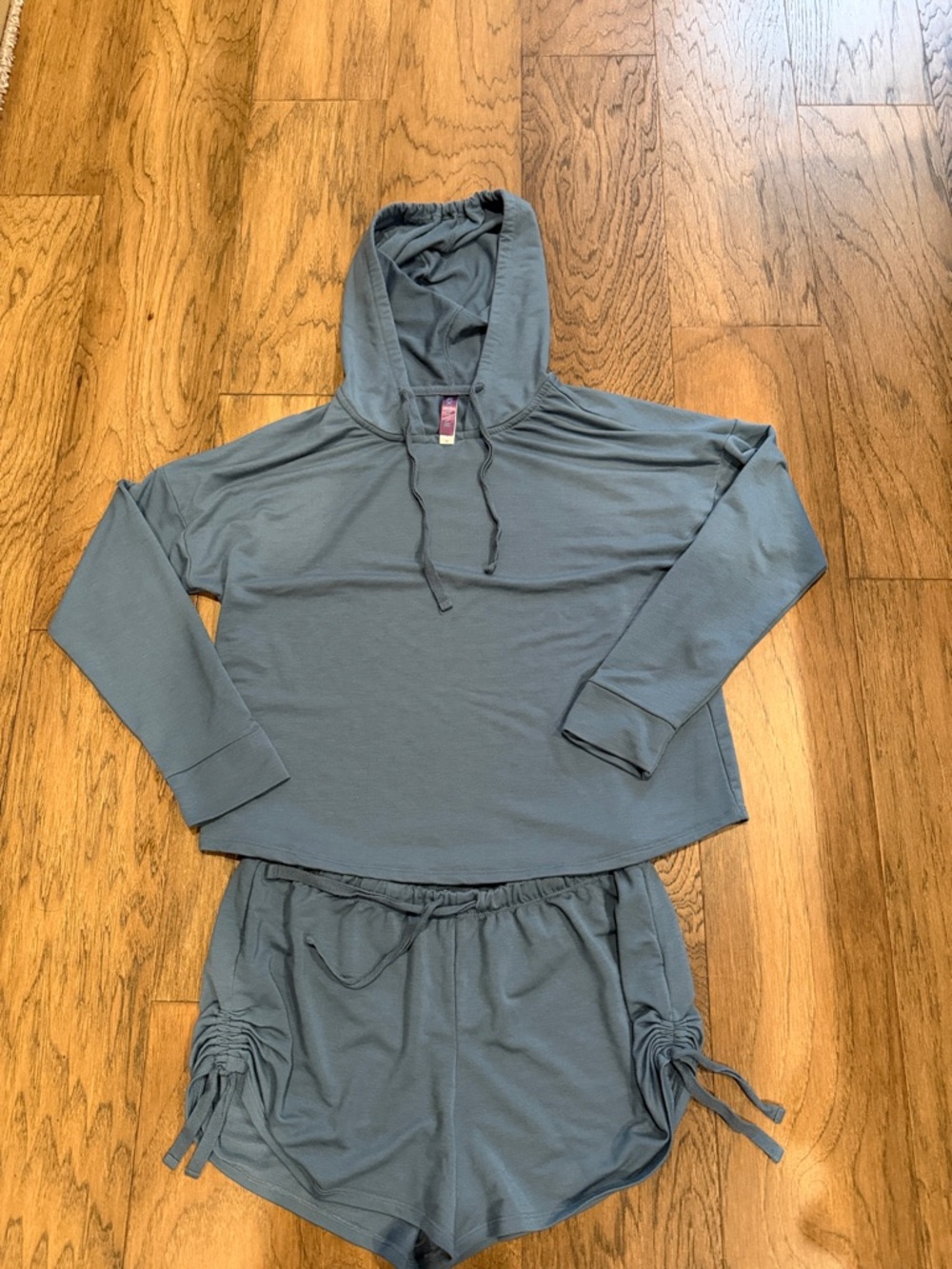 Adore Me Blue-Grey Hooded Pajama Set